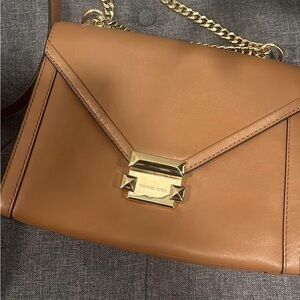 MICHAEL KORS BAG CAMEL Whitney Large Leather Convertible Shoulder Bag
